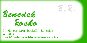 benedek rosko business card